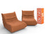 Poltrona Design 1973 Laranja 2 unidades Sofa na Caixa
