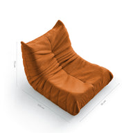Poltrona Design 1973 Laranja 2 unidades Sofa na Caixa · medidas e dimensões