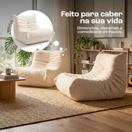Poltrona Design 1973 Linho 1 unidade Sofá na Caixa · vista 10