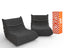 Poltrona Design 1973 Preto 2 unidades Sofá na Caixa