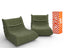 Poltrona Design 1973 Verde 2 unidades Sofá na Caixa