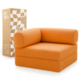 Poltrona do Sofá Cama Bloom Tecido Boucle Laranja - Sofá na Caixa