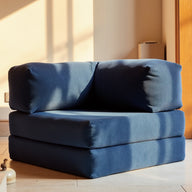 Sofá Cama Bloom - Sofá na Caixa + Poltrona Bloom Tecido Boucle Azul · detalhe na cor azul · vista 7
