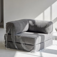 Poltrona do Sofá Cama Bloom Tecido Boucle Cinza - Sofá na Caixa · detalhe na cor cinza · vista 10