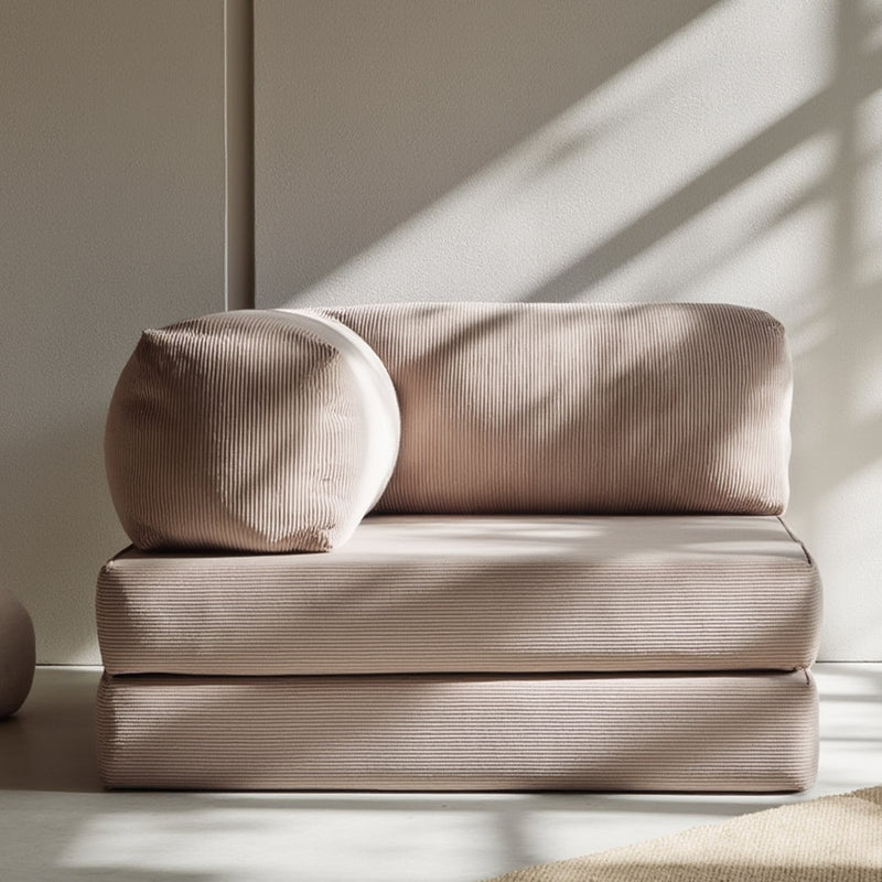 Poltrona do Sofá Cama Bloom Tecido Boucle Laranja - Sofá na Caixa · em tecido linho
