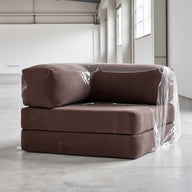 Poltrona do Sofá Cama Bloom Tecido Boucle Marrom - Sofá na Caixa · detalhe na cor marrom · vista 13