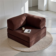 Poltrona do Sofá Cama Bloom Tecido Boucle Marrom - Sofá na Caixa · detalhe na cor marrom · vista 7