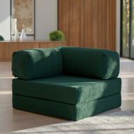 Poltrona do Sofá Cama Bloom Tecido Boucle Verde Musgo - Sofá na Caixa · detalhe na cor verde · vista 12