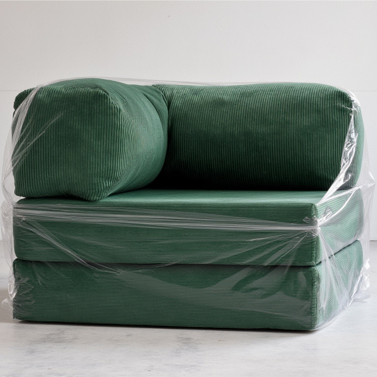 Poltrona do Sofá Cama Bloom Tecido Boucle Verde Musgo - Sofá na Caixa · detalhe na cor verde · vista 13