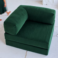 Poltrona do Sofá Cama Bloom Tecido Boucle Verde Musgo - Sofá na Caixa · detalhe na cor verde · vista 8