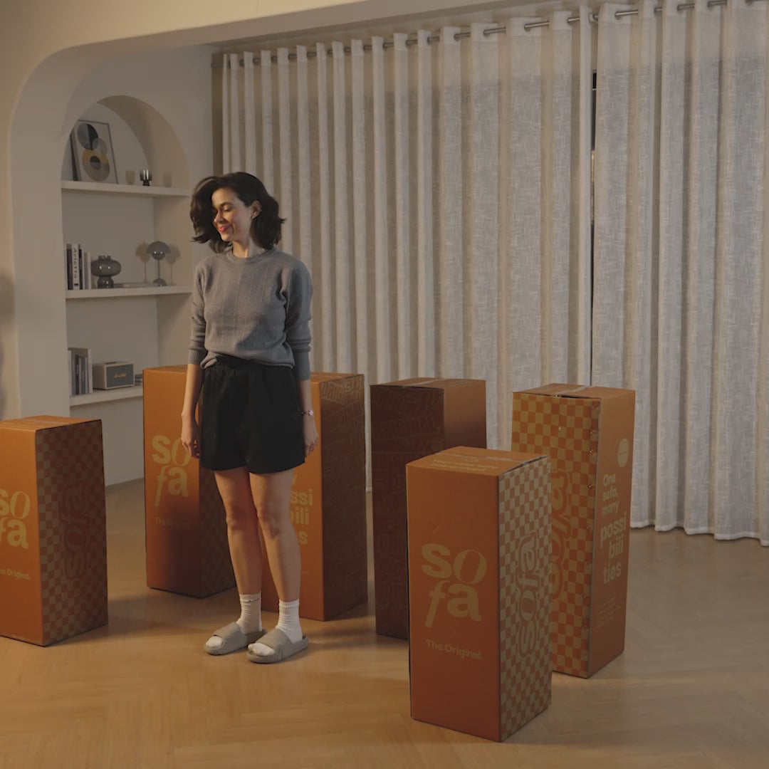 Sofá Modular Pelion 3 Lugares com 1 Chaise - Laranja