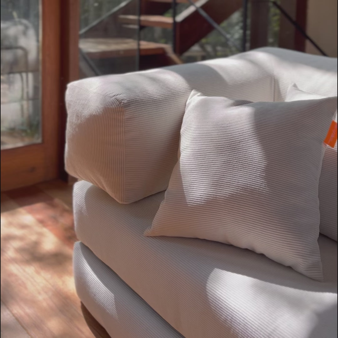 Chaise / Apoio de pé Sofá Cama Bloom Tecido Boucle Verde Musgo