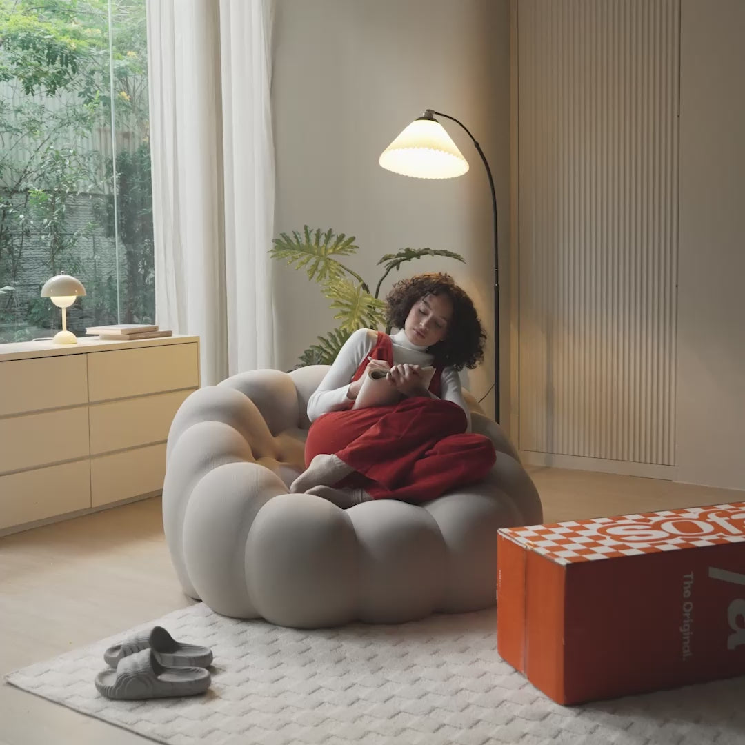 Sofá na Caixa cosmo 1 lugares em Boucle - Laranja