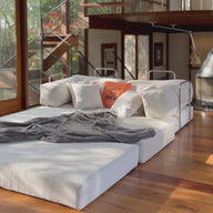 Sofá Cama Bloom - Sofá na Caixa + Apoio de Pé Bloom Tecido Boucle Verde Musgo