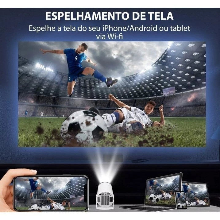 Projetor Portátil Android 11 Smart 4K Wifi 6 Bluetooth 5.0 1080p · vista 2