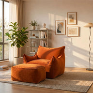 Kit Poltrona Arya + Apoio para pés Terracota
