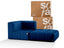 Sofá na Caixa modular 1 lugar Canto com chaise em Boucle - Azul
