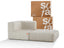 Sofá na Caixa modular 1 lugar Canto com chaise em Boucle - Linho