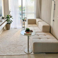 Sofá na Caixa modular 4 lugares em Boucle com 1 chaise - Linho · em tecido linho · vista 6