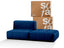 Sofá na Caixa modular 1 lugar poltrona com chaise em Boucle - Azul