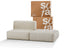 Sofá na Caixa modular 1 lugar poltrona com chaise em Boucle - Linho