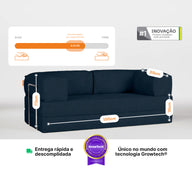 Sofá Cama Bloom - Sofá na Caixa + Poltrona Bloom Tecido Boucle Azul · detalhe na cor azul · vista 5
