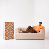 Sofá Cama Bloom Tecido Boucle Linho - Sofá na Caixa