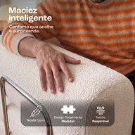 Sofá Cama Bloom Tecido Boucle Linho - Sofá na Caixa