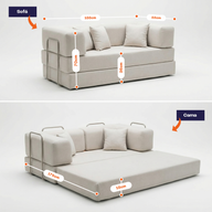 Sofá Cama Bloom Tecido Boucle Linho - Sofá na Caixa
