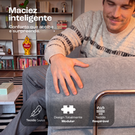 Sofá Cama Bloom Tecido Boucle Cinza - Sofá na Caixa