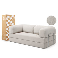 Sofá Cama Bloom Tecido Boucle Linho - Sofá na Caixa