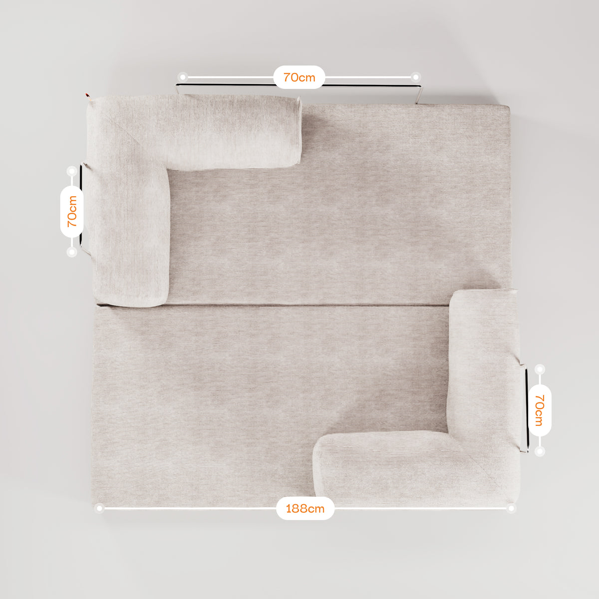 Sofá Cama Bloom Tecido Boucle Linho - Sofá na Caixa · em tecido linho · vista 10