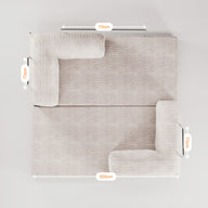 Sofá Cama Bloom Tecido Boucle Linho - Sofá na Caixa · em tecido linho · vista 10