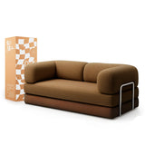 Sofá Cama Bloom - Sofá na Caixa + Poltrona Bloom Tecido Boucle Marrom · em tecido bouclê cor marrom