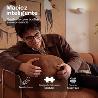 Sofá Cama Bloom Tecido Boucle Marrom - Sofá na Caixa