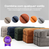 Sofá Cama Bloom Tecido Boucle Marrom - Sofá na Caixa
