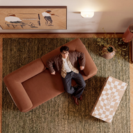 Sofá Cama Bloom Tecido Boucle Marrom - Sofá na Caixa