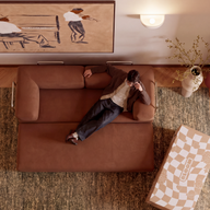 Sofá Cama Bloom Tecido Boucle Marrom - Sofá na Caixa