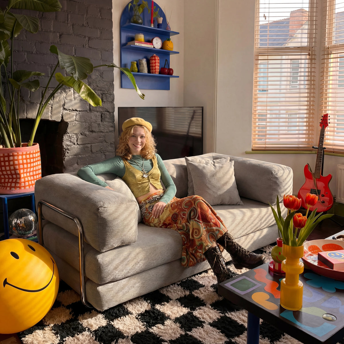 Sofá Cama Bloom - Sofá na Caixa + Apoio de Pé Bloom Tecido Cotelê Cinza · vista 13