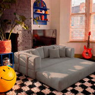 Sofá Cama Bloom - Sofá na Caixa + Apoio de Pé Bloom Tecido Cotelê Cinza · vista 4