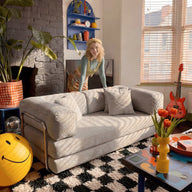 Sofá Cama Bloom - Sofá na Caixa + Apoio de Pé Bloom Tecido Cotelê Cinza · vista 6