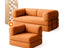 Sofá Cama Bloom - Sofá na Caixa + Poltrona Bloom Tecido Boucle Laranja