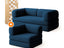 Sofá Cama Bloom - Sofá na Caixa + Poltrona Bloom Tecido Boucle Azul