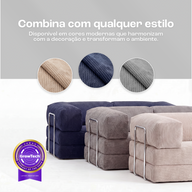 Sofá Cama Bloom Tecido Cotelê Azul Marinho - Sofá na Caixa