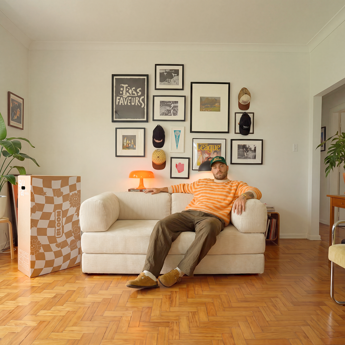 Sofá Cama Bloom Tecido Cotelê Linho - Sofá na Caixa
