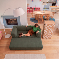 Sofá Cama Bloom Tecido Boucle Verde Musgo - Sofá na Caixa
