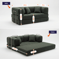 Sofá Cama Bloom Tecido Boucle Verde Musgo - Sofá na Caixa