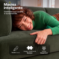 Sofá Cama Bloom Tecido Boucle Verde Musgo - Sofá na Caixa