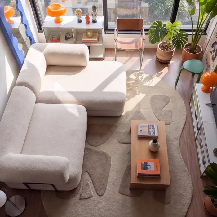 Sofá Cama Nest Tecido Boucle Linho - Sofá na Caixa