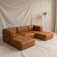 Sofá na Caixa modular 4 lugares com 1 chaise - Poli-couro · vista 14